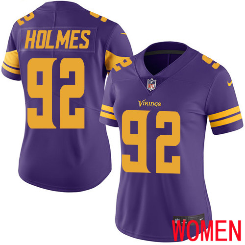 Minnesota Vikings #92 Limited Jalyn Holmes Purple Nike NFL Women Jersey Rush Vapor Untouchable